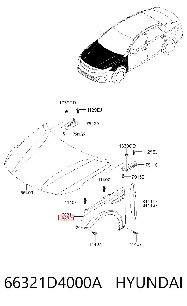 Крила 66321D4000A Hyundai/Kia