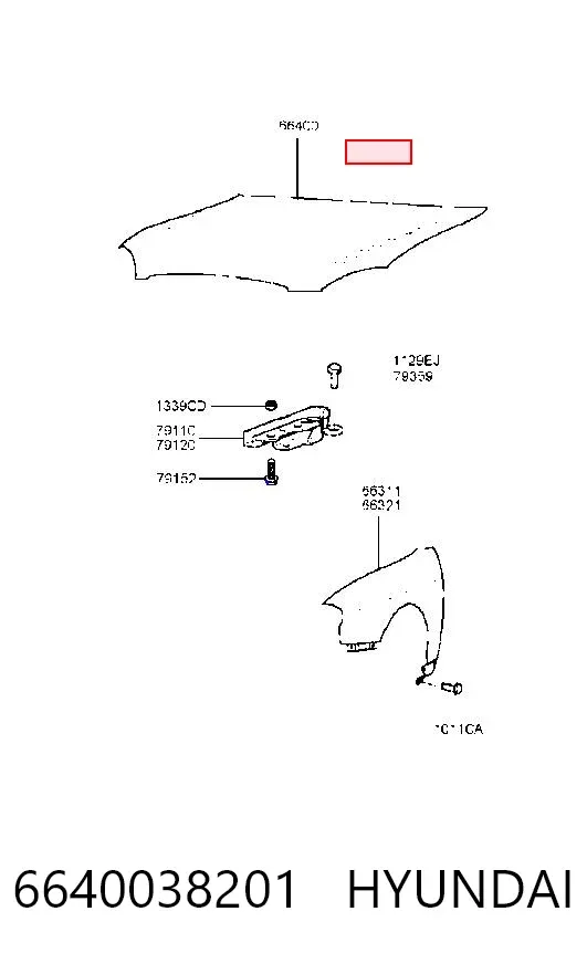 Капот 6640038201 Hyundai/Kia