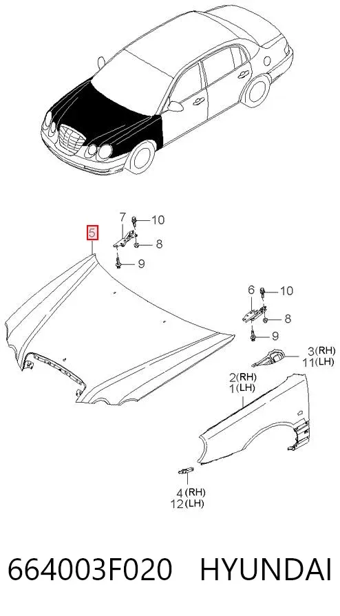 Капот KIA Opirus GH