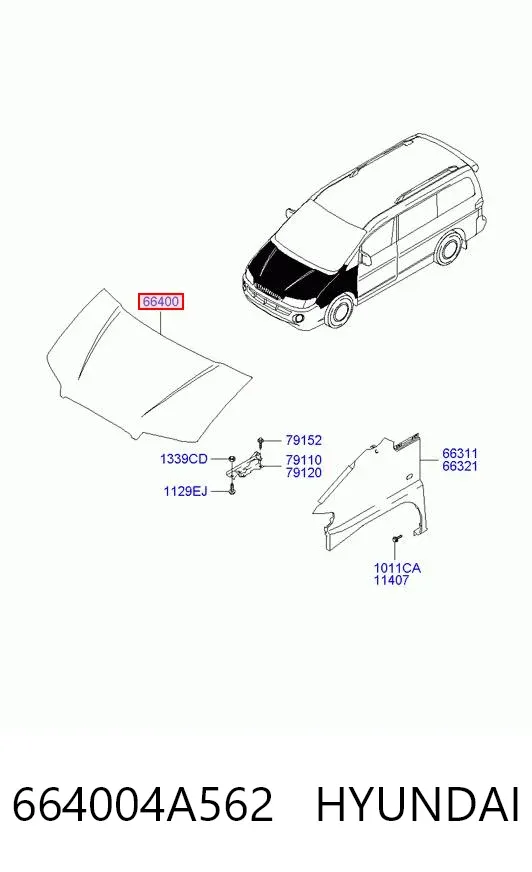 Капот Hyundai H-1 STAREX Starex