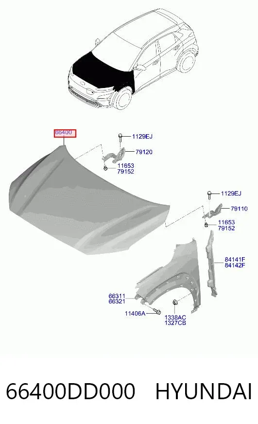 Капот 66400DD000 Hyundai/Kia