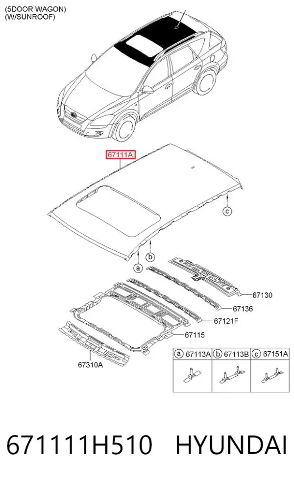 Дах 671111H510 Hyundai/Kia