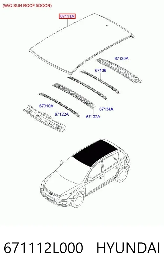 Дах 671112L000 Hyundai/Kia