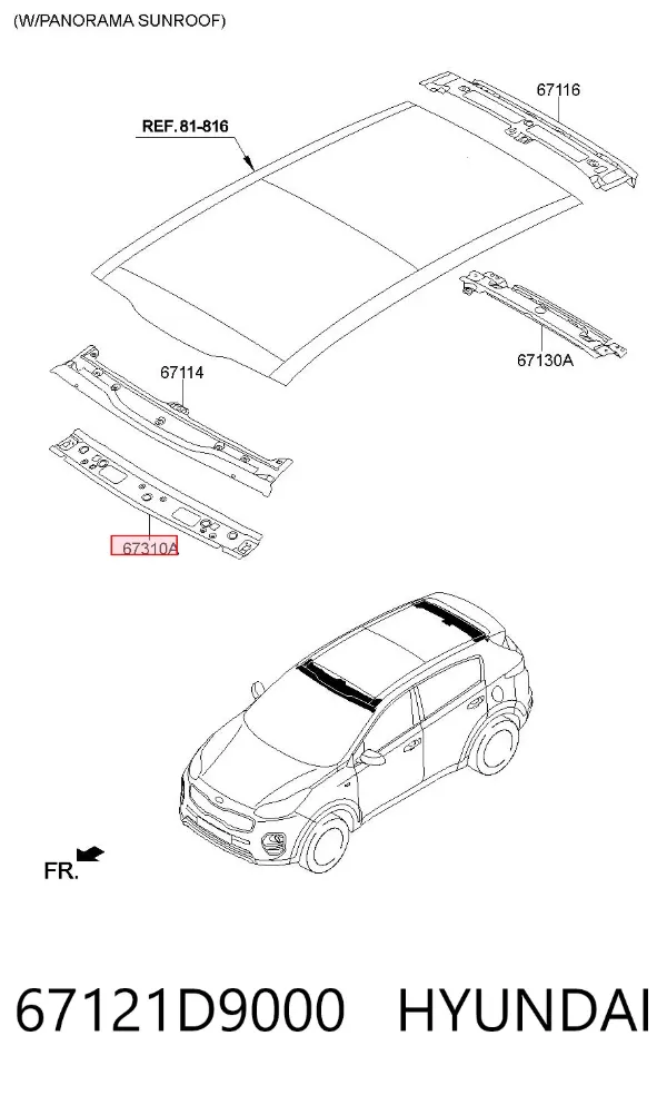  67121D9000 Hyundai/Kia