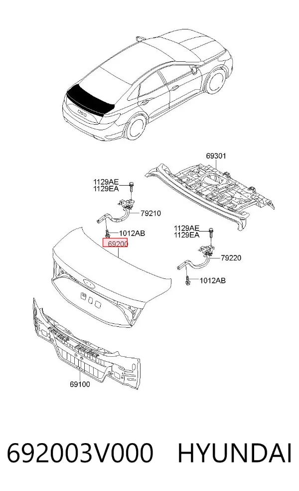 Кришка багажника 692003V000 Hyundai/Kia