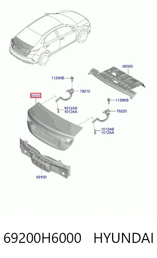 Кришка багажника 69200H6000 Hyundai/Kia