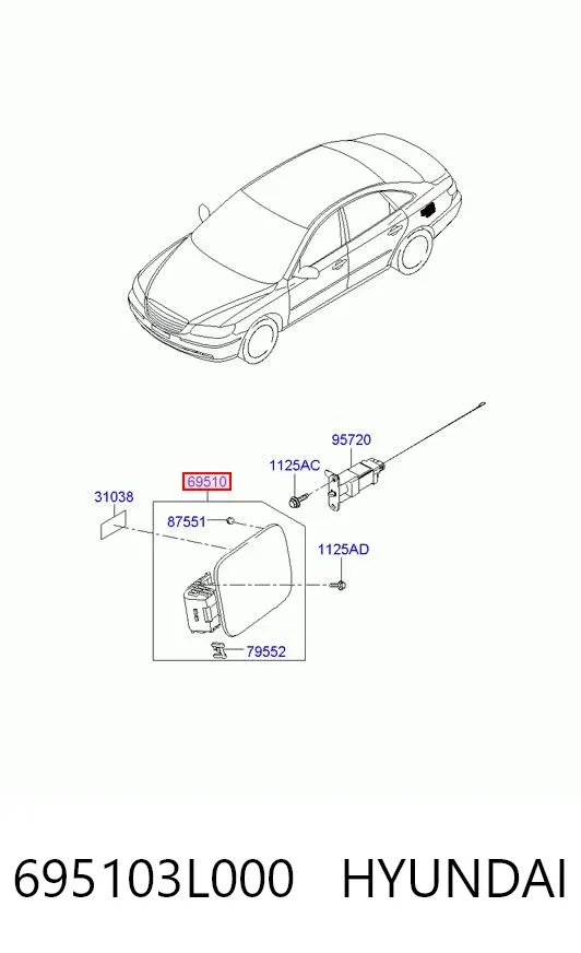 Лючок бензобака Hyundai Grandeur TG