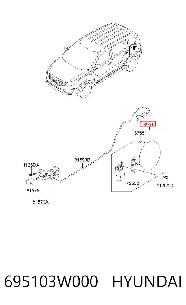 Лючок бензобака KIA Sportage III