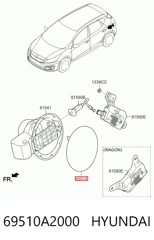 Лючок бензобака 69510A2000 Hyundai/Kia