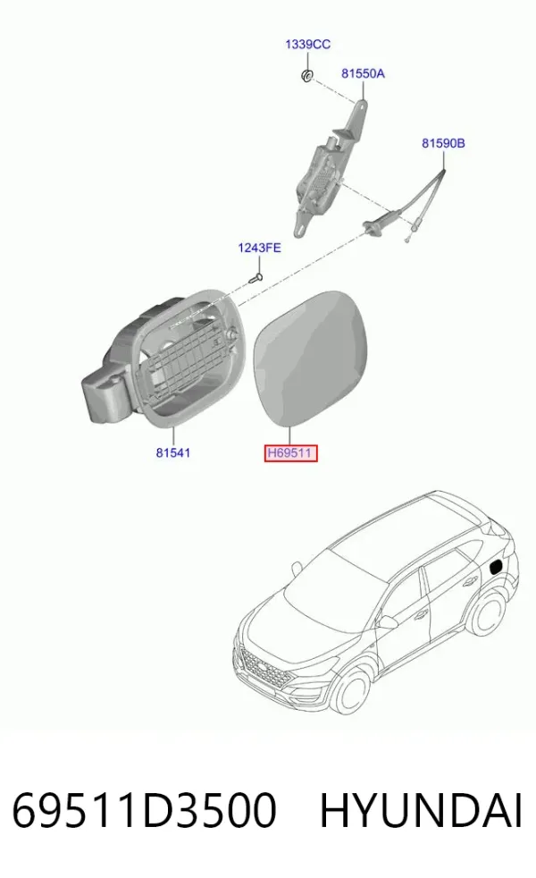Лючок бензобака Hyundai Tucson III