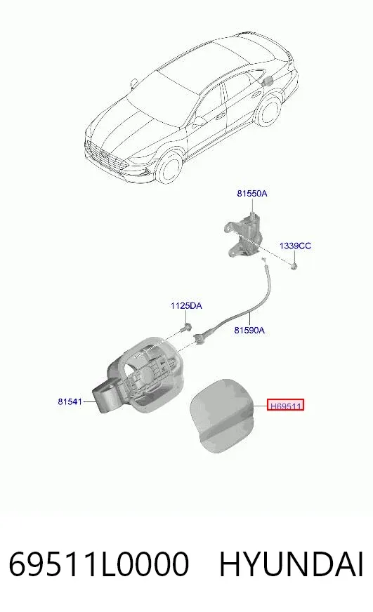 Лючок бензобака 69511L0000 Hyundai/Kia