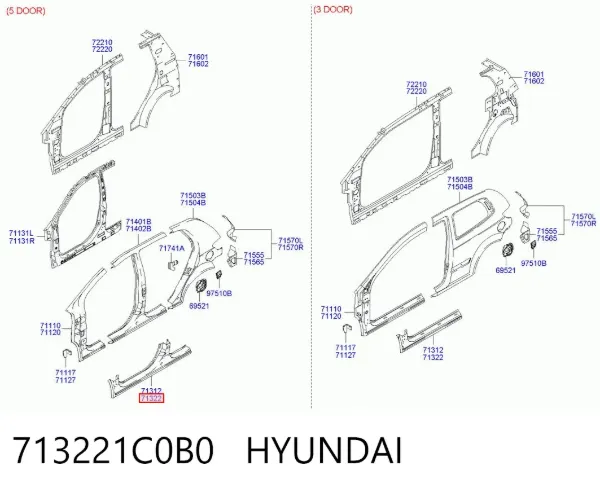  713221C0B0 Hyundai/Kia