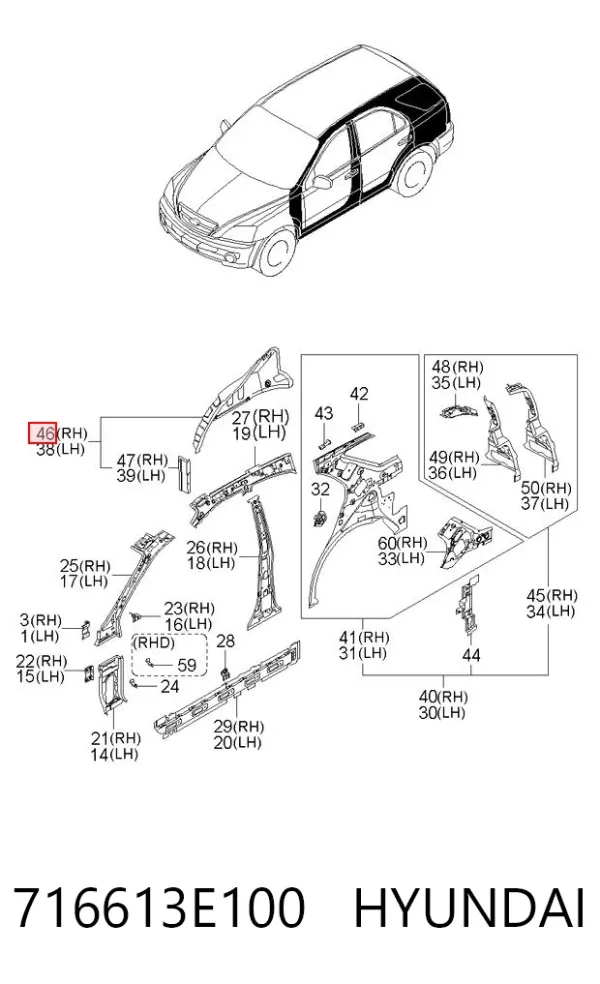  716613E100 Hyundai/Kia