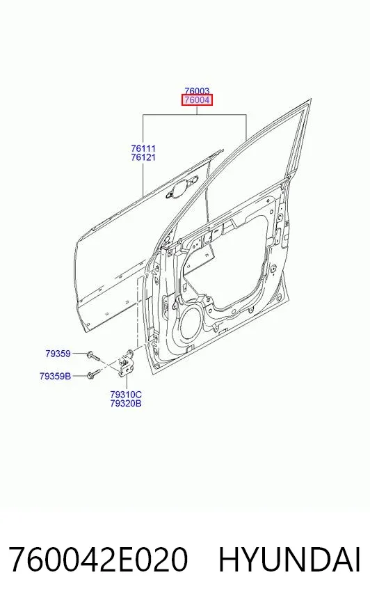 Двері праві передні 760042E020 Hyundai/Kia
