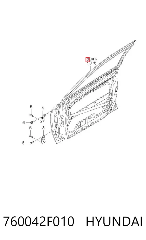 Двері праві передні KIA Spectra 