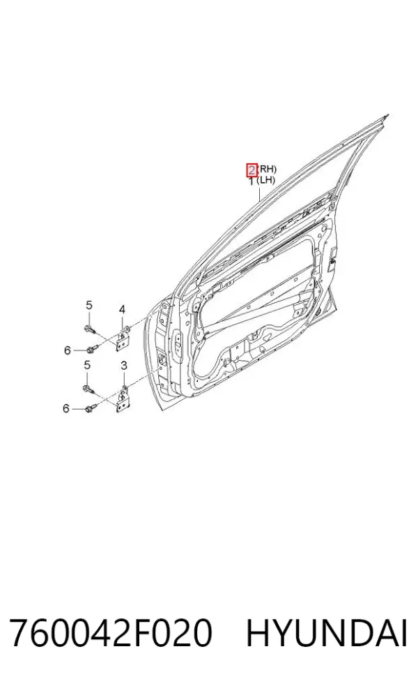 Двері праві передні 760042F020 Hyundai/Kia