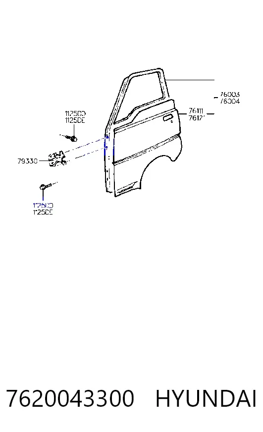 Двері праві передні 7620043300 Hyundai/Kia