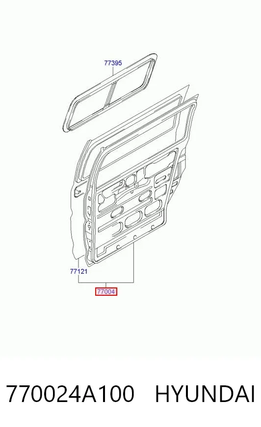 Двері задні, праві 770024A100 Hyundai/Kia