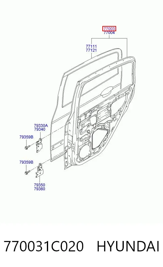Двері задні, ліві Hyundai Getz 