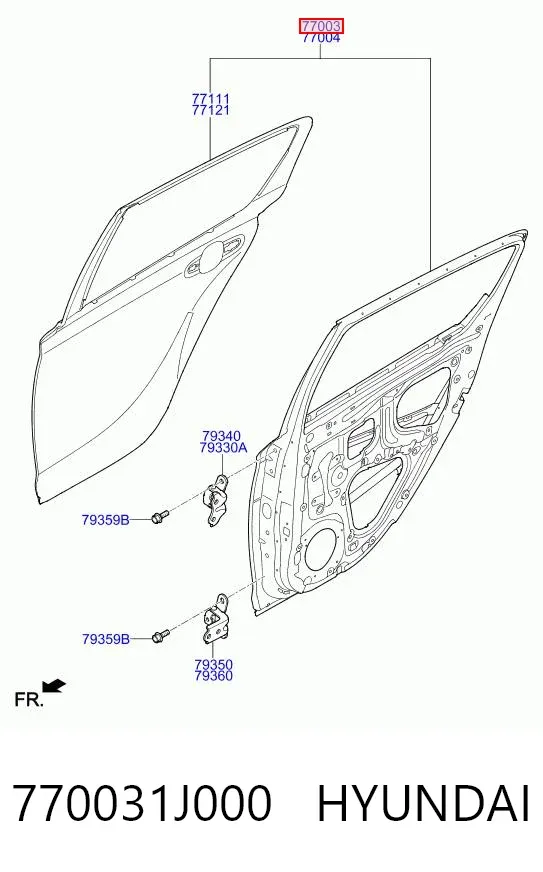 Двері задні, ліві Hyundai I20 I