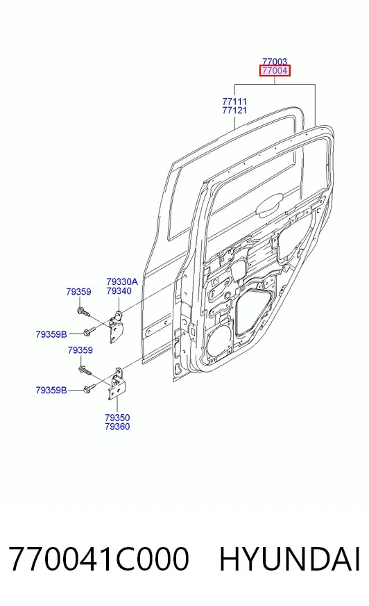 Двері задні, праві Hyundai Getz 