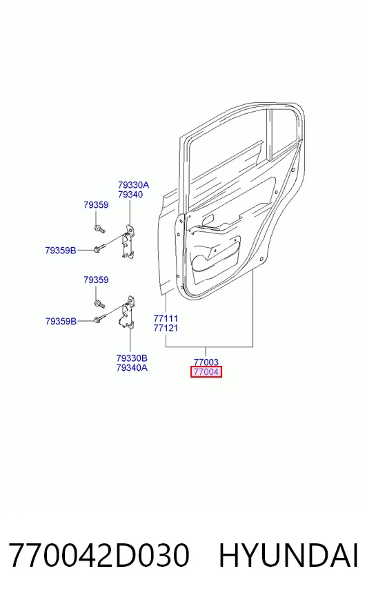 Двері задні, праві Hyundai Elantra III