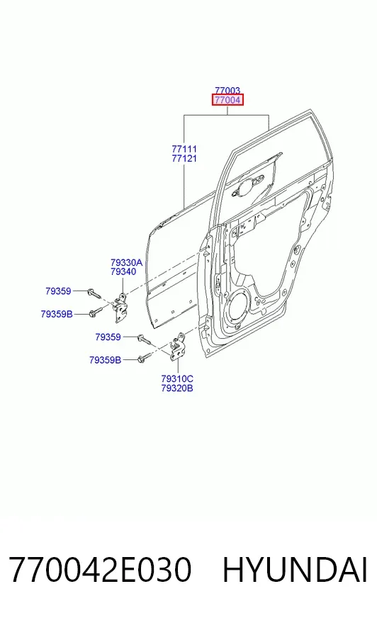 Двері задні, праві Hyundai Tucson I