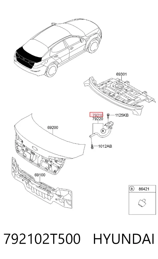 Петля кришки багажника 792102T500 Hyundai/Kia