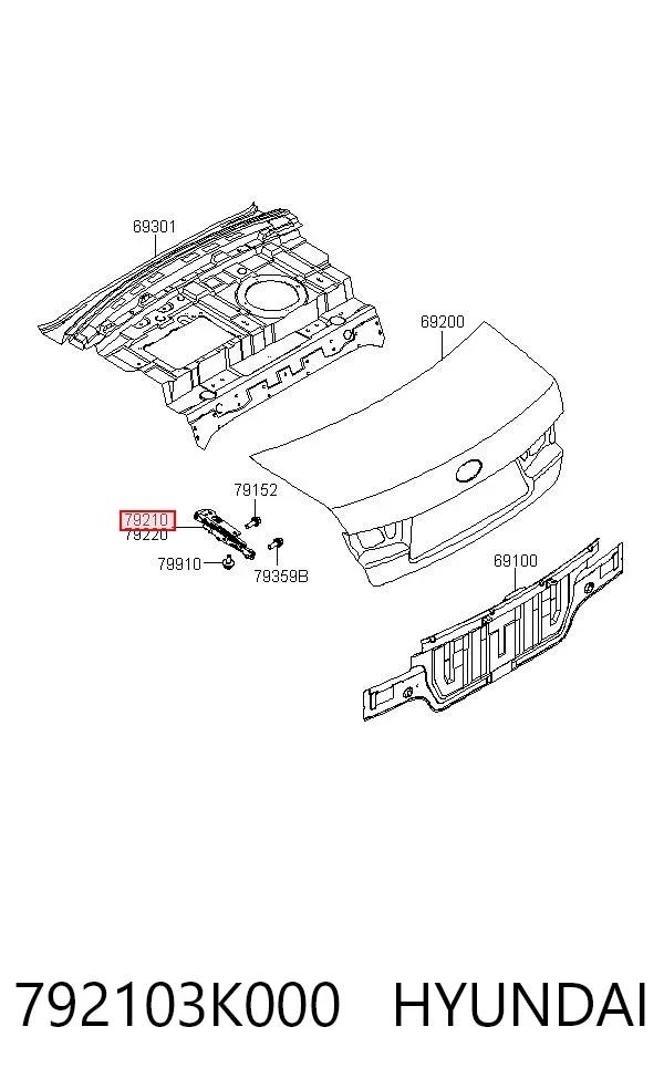 Петля кришки багажника 792103K000 Hyundai/Kia