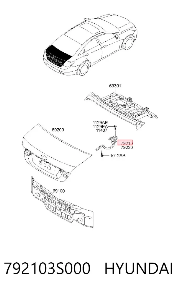 Петля кришки багажника 792103S000 Hyundai/Kia