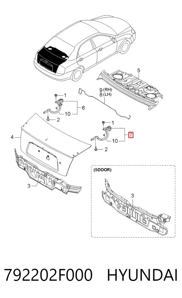 Петля кришки багажника 792202F000 Hyundai/Kia