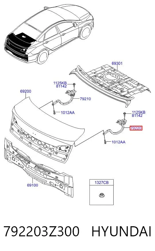 Петля кришки багажника 792203Z300 Hyundai/Kia