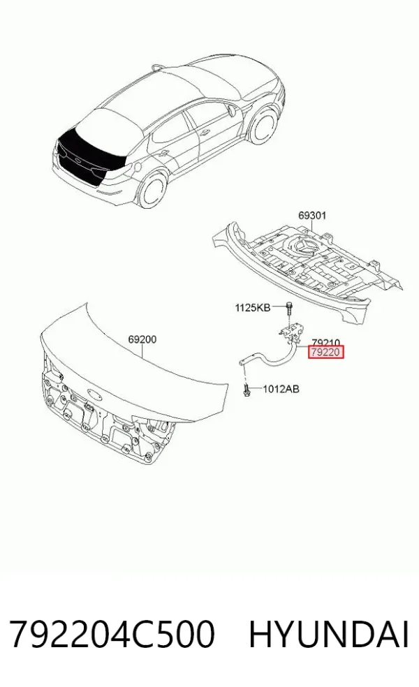 Петля кришки багажника 792204C500 Hyundai/Kia