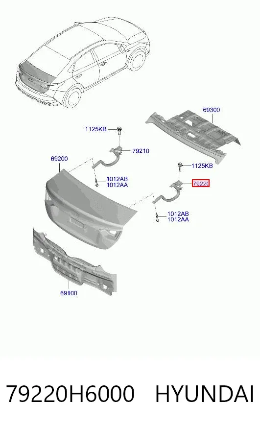 Петля кришки багажника 79220H6000 Hyundai/Kia