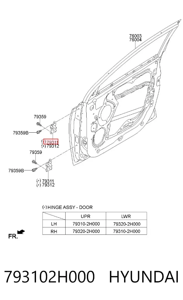 Петля заднтої двері, лівої 793102H000 Hyundai/Kia
