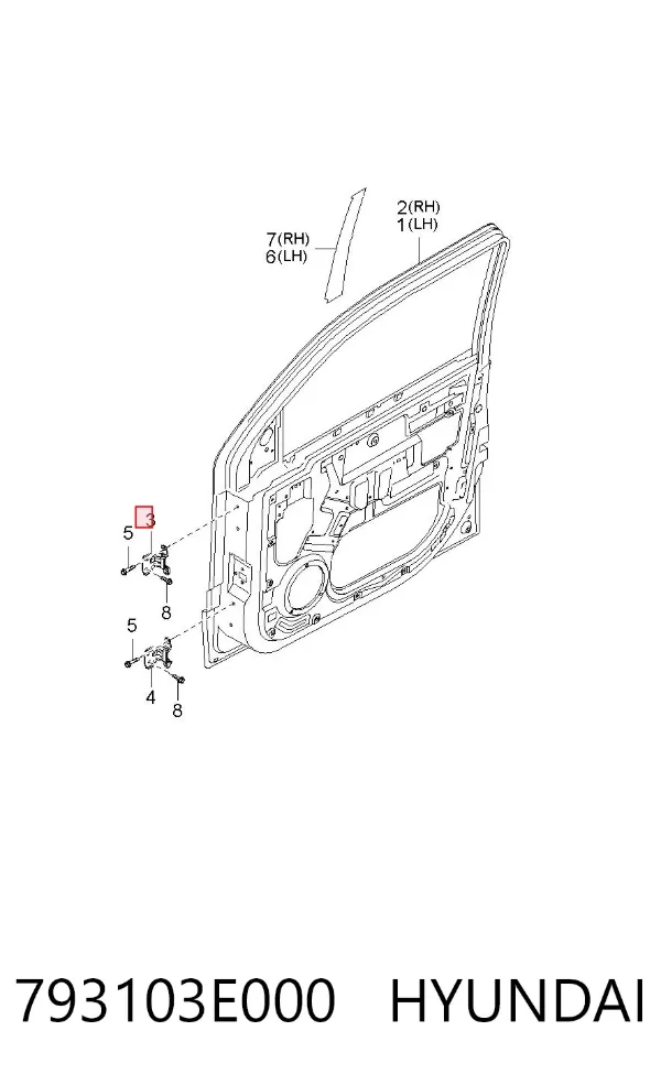 Петля передніх дверей, лівої 793103E000 Hyundai/Kia