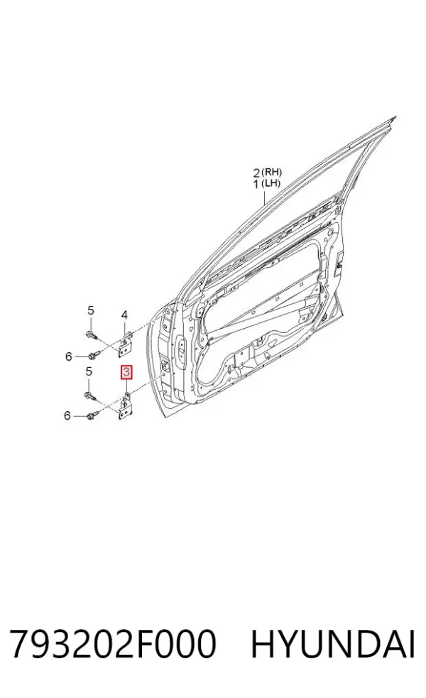 Петля передніх дверей, правої 793202F000 Hyundai/Kia