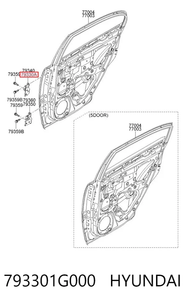 Петля заднтої двері, лівої 793301G000 Hyundai/Kia