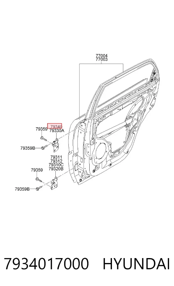 Петля заднтої двері, правої 7934017000 Hyundai/Kia