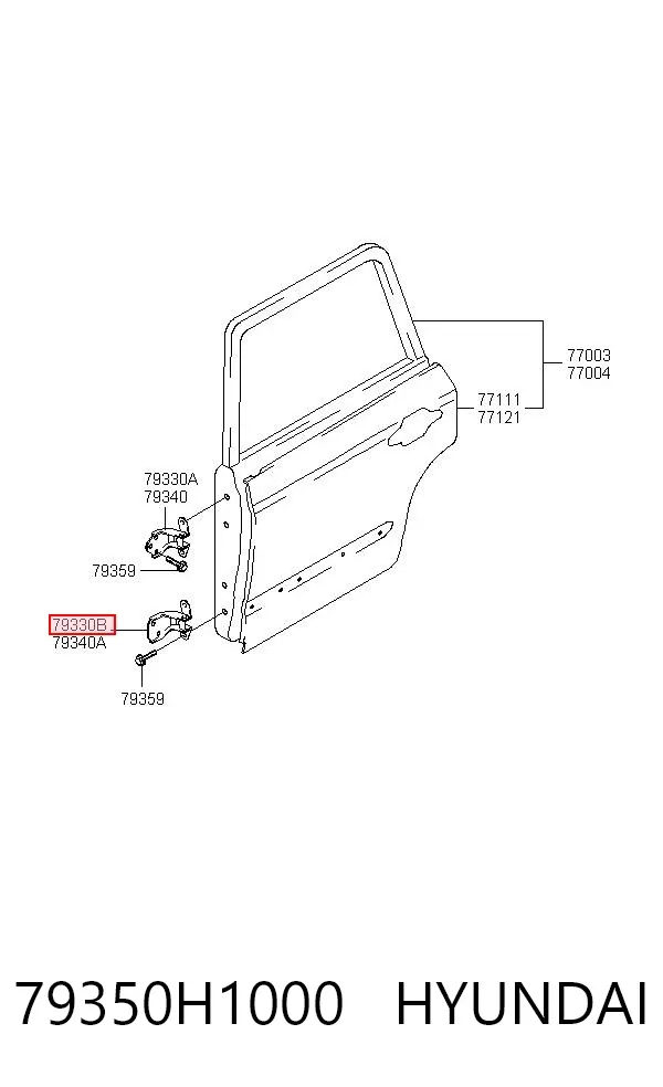 Петля заднтої двері, лівої 79350H1000 Hyundai/Kia