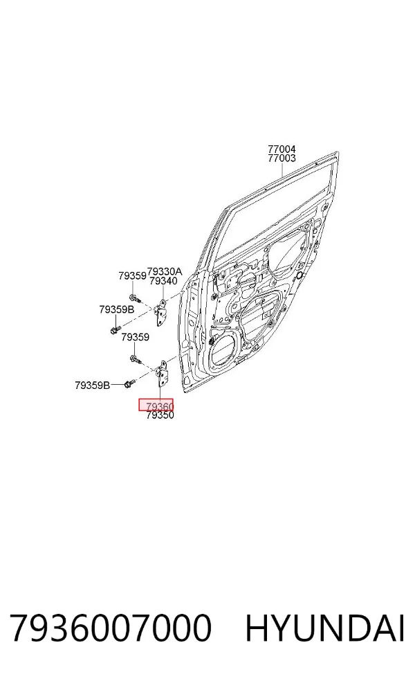 Петля заднтої двері, правої 7936007000 Hyundai/Kia