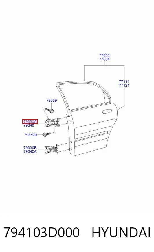 Петля заднтої двері, лівої 794103D000 Hyundai/Kia