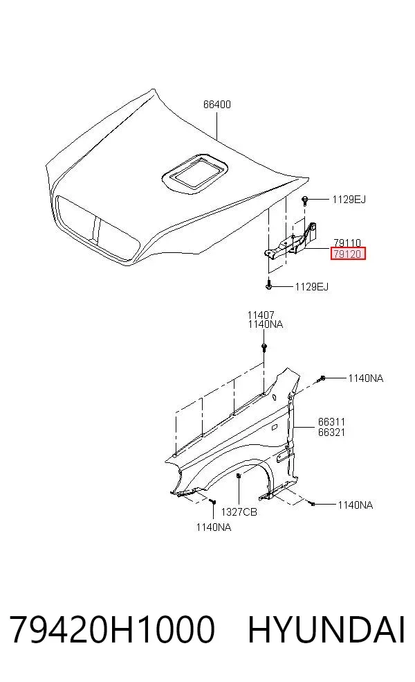 Петля капота, права 79420H1000 Hyundai/Kia