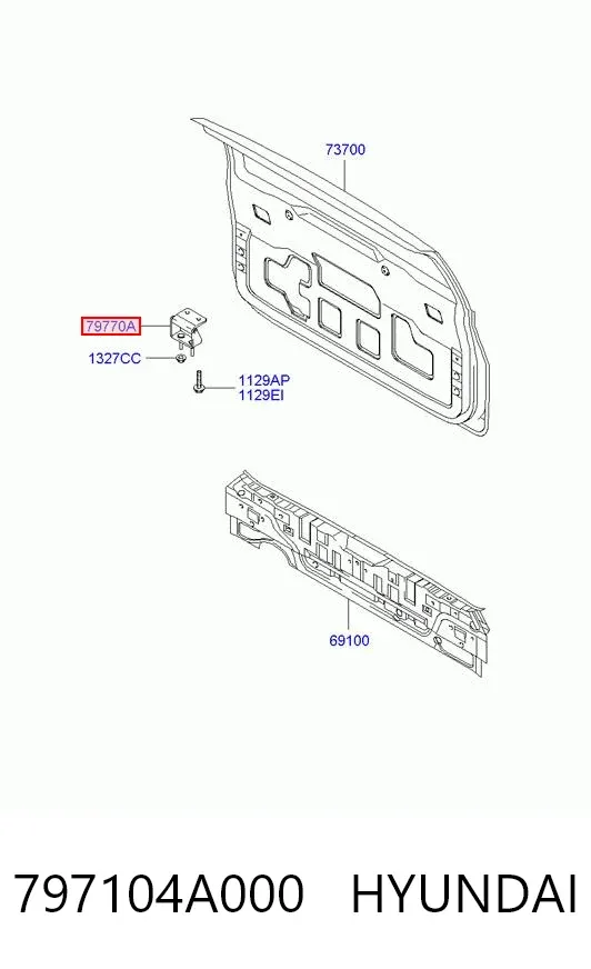 Петля задньої багажної, 3/5 -ої двері 797104A000 Hyundai/Kia