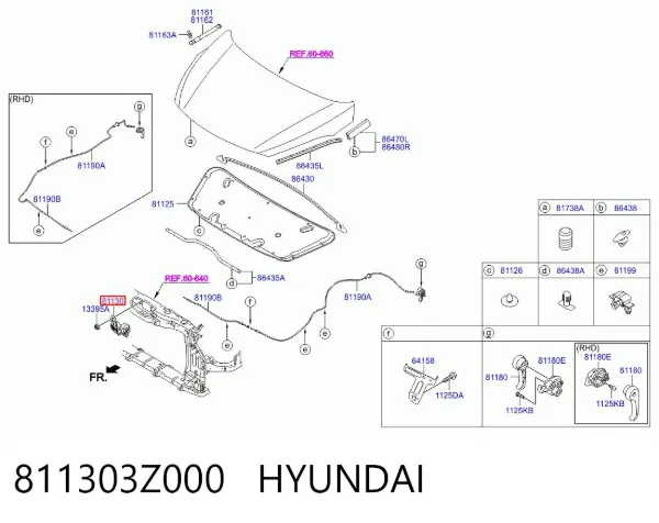 Замок капота Hyundai I40 I