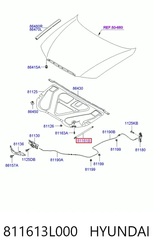 Амортизатор капота Hyundai Grandeur TG