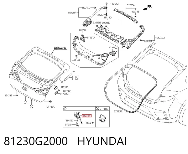 Замок багажника 81230G2000 Hyundai/Kia