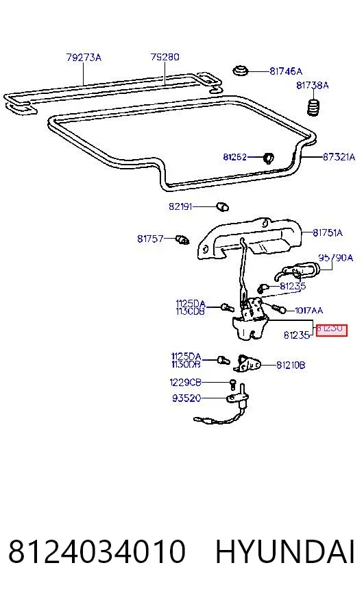 Замок багажника 8124034010 Hyundai/Kia