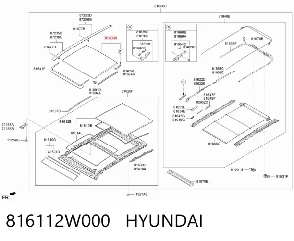Скло люка даху 816112W000 Hyundai/Kia