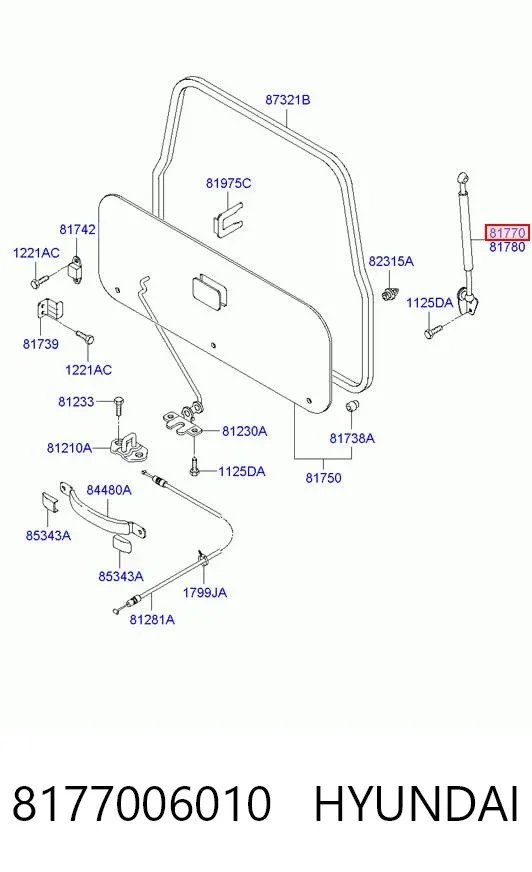 Амортизатор багажника 8177006010 Hyundai/Kia